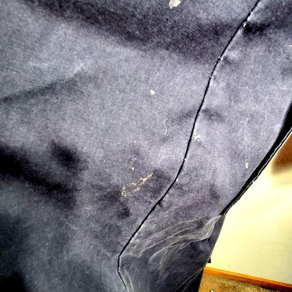 VTG Oilskin Full-Length Duster Coat With Cape Medium 100% Cotton Made In USA - Picture 13 of 16